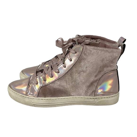 Justice High Top Sneakers Pink Girls Size 3 - Picture 3 of 9